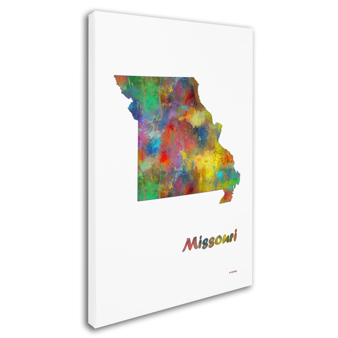 Marlene Watson Missouri State Map-1 Canvas Art 16 x 24 Image 2