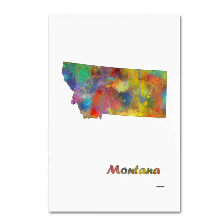 Marlene Watson Montana State Map-1 Canvas Art 16 x 24 Image 1