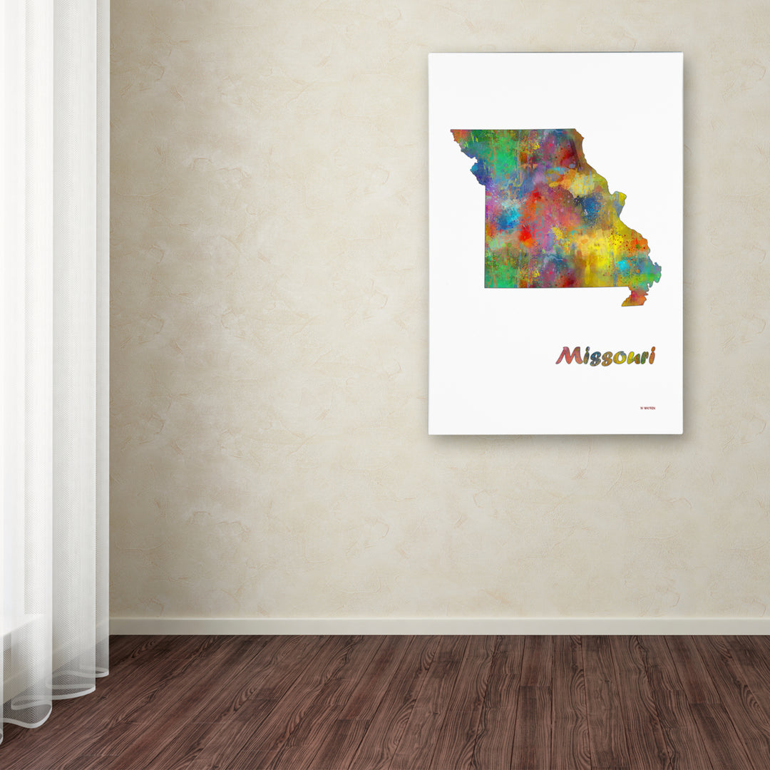 Marlene Watson Missouri State Map-1 Canvas Art 16 x 24 Image 3