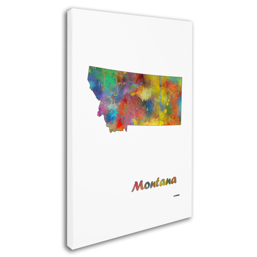 Marlene Watson Montana State Map-1 Canvas Art 16 x 24 Image 2