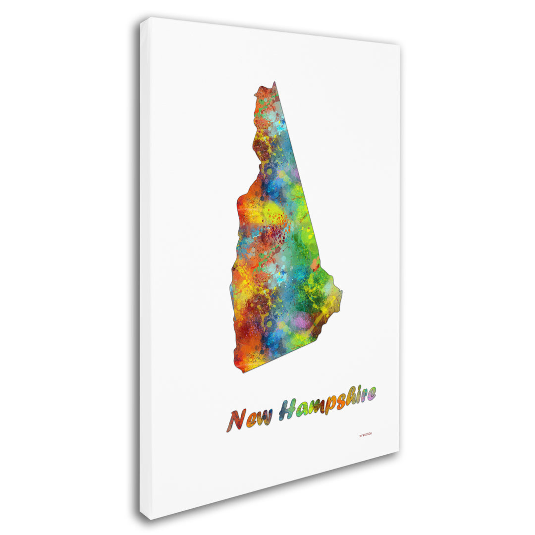 Marlene Watson Hampshire State Map-1 Canvas Art 16 x 24 Image 2