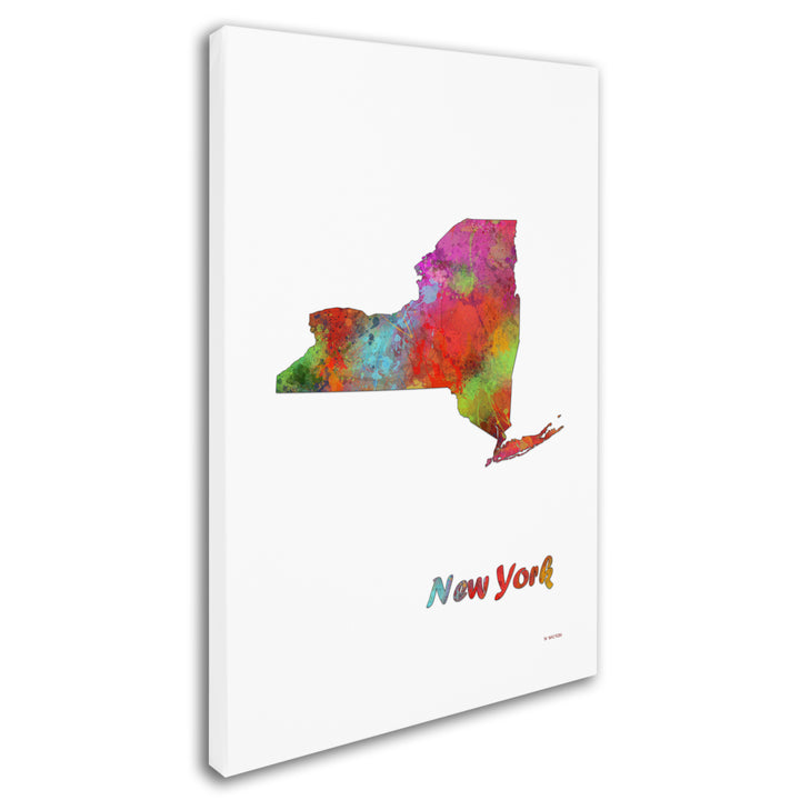 Marlene Watson York State Map-1 Canvas Art 16 x 24 Image 2