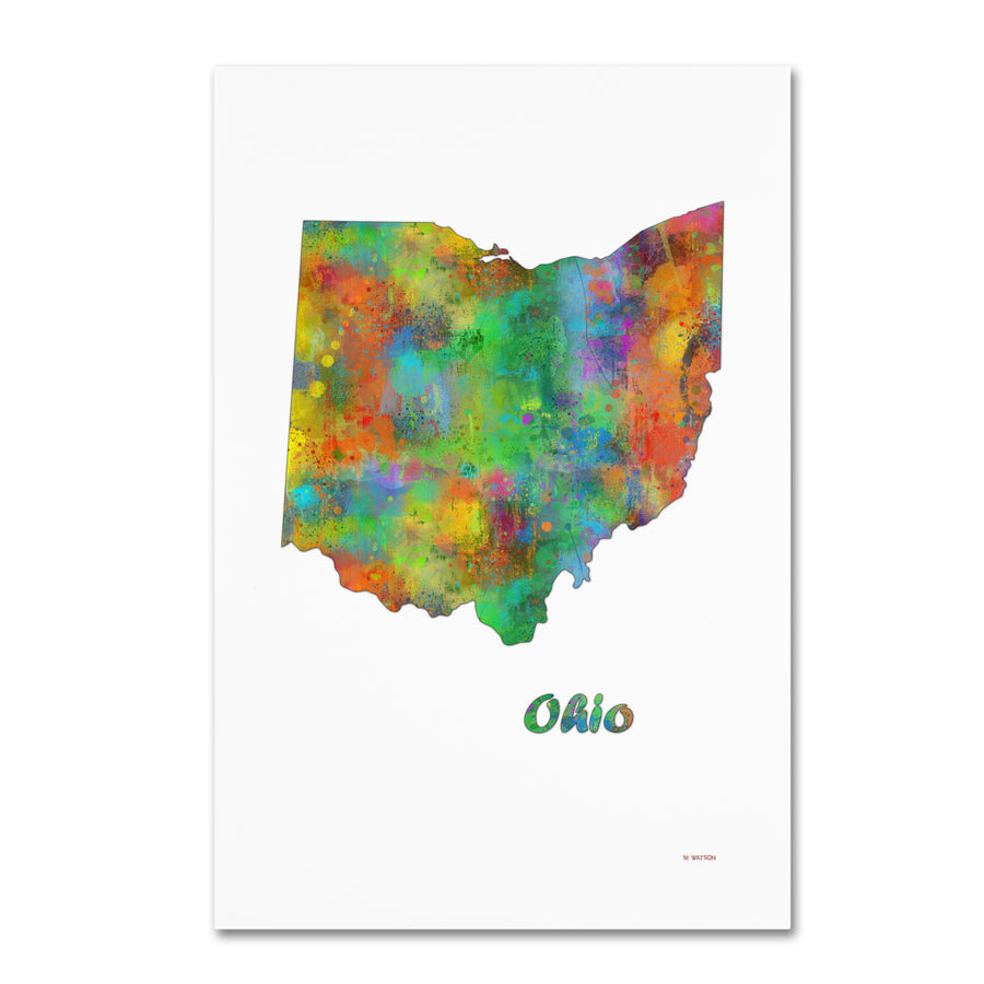 Marlene Watson Ohio State Map-1 Canvas Art 16 x 24 Image 1