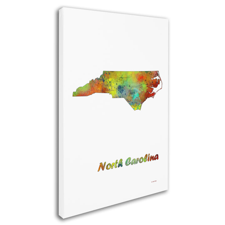 Marlene Watson North Carolina State Map-1 Canvas Art 16 x 24 Image 2