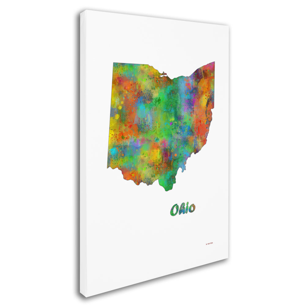 Marlene Watson Ohio State Map-1 Canvas Art 16 x 24 Image 2