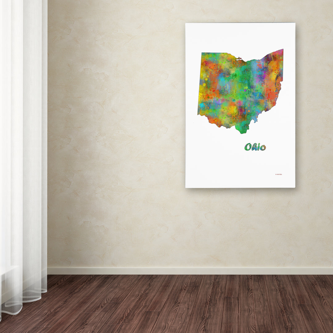 Marlene Watson Ohio State Map-1 Canvas Art 16 x 24 Image 3