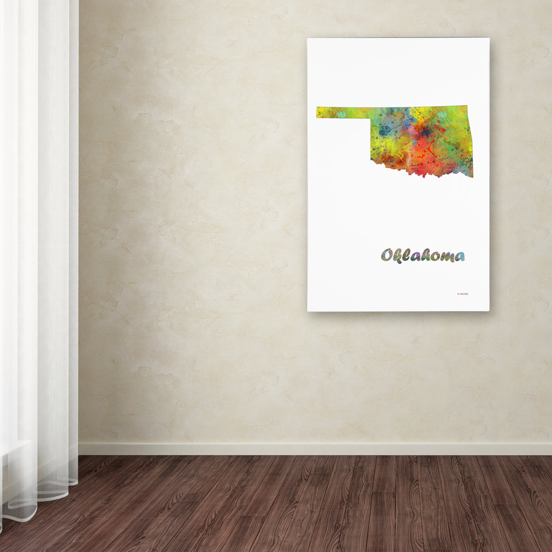 Marlene Watson Oklahoma State Map-1 Canvas Art 16 x 24 Image 3