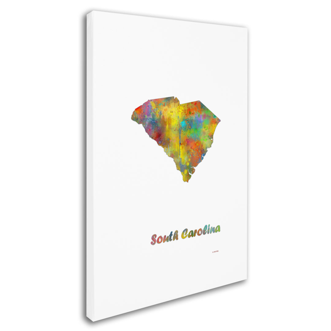 Marlene Watson South Carolina State Map-1 Canvas Art 16 x 24 Image 2