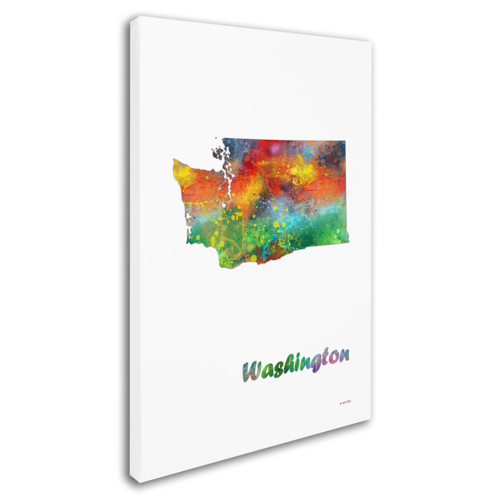 Marlene Watson Washington State Map-1 Canvas Art 16 x 24 Image 2