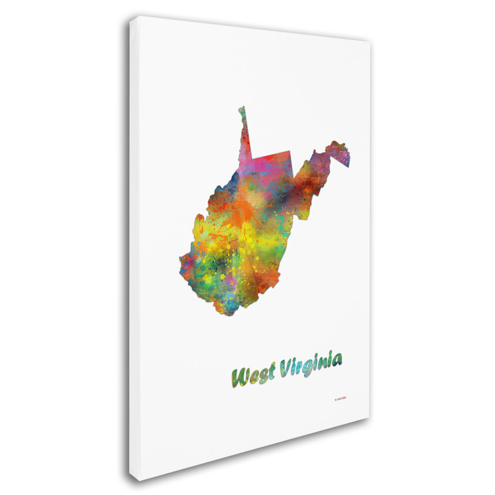 Marlene Watson West Virginia State Map-1 Canvas Art 16 x 24 Image 2