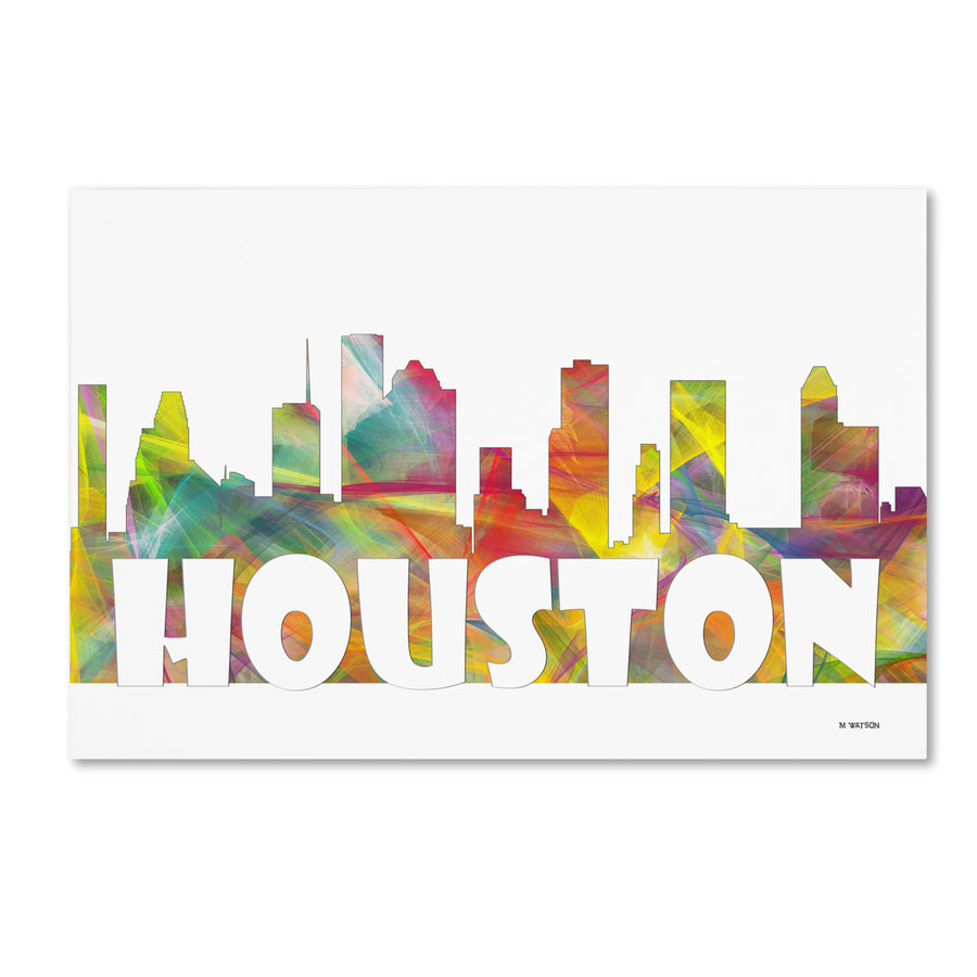 Marlene Watson Houston Texas Skyline Mclr-2 Canvas Art 16 x 24 Image 1