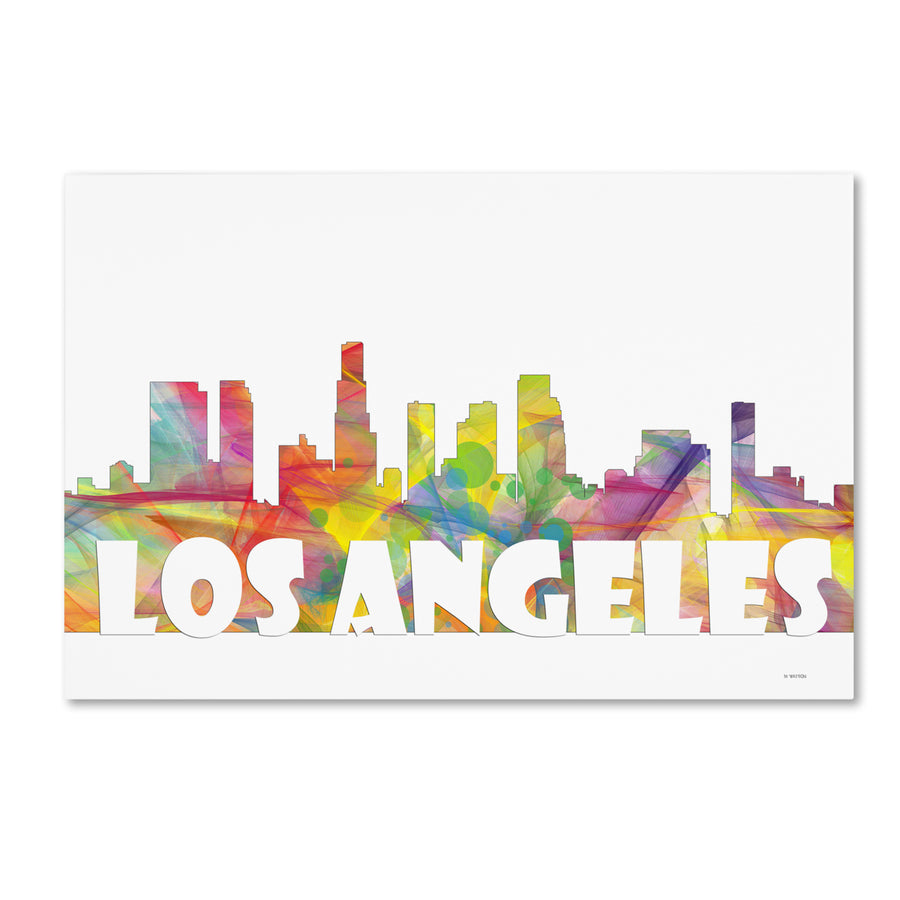 Marlene Watson Los Angeles California Skyline Mclr-2 Canvas Art 16 x 24 Image 1