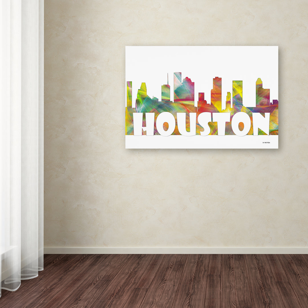 Marlene Watson Houston Texas Skyline Mclr-2 Canvas Art 16 x 24 Image 3
