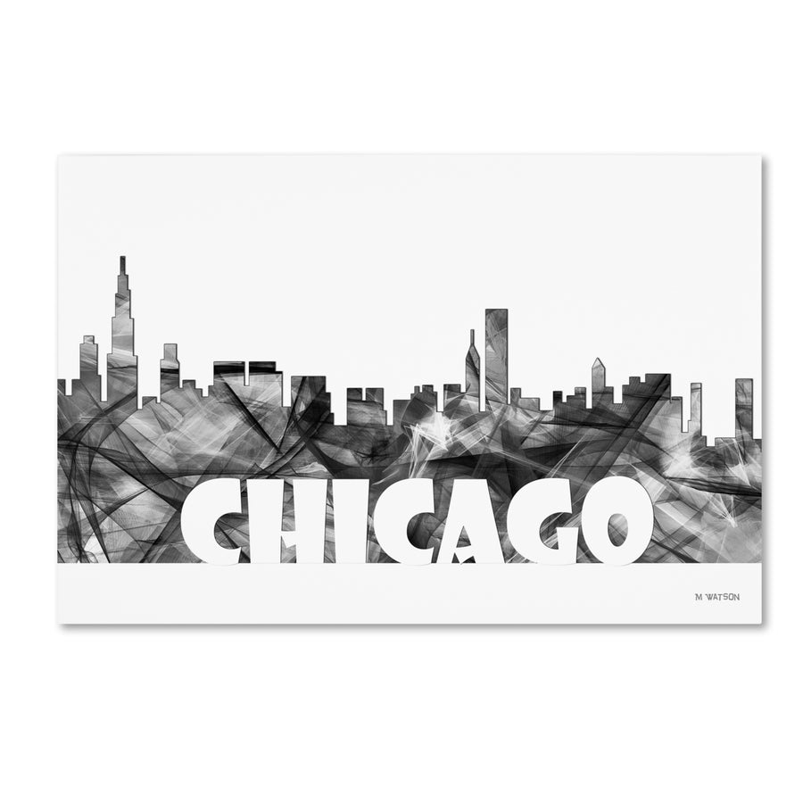Marlene Watson Chicago Illinois Skyline BG-2 Canvas Art 16 x 24 Image 1