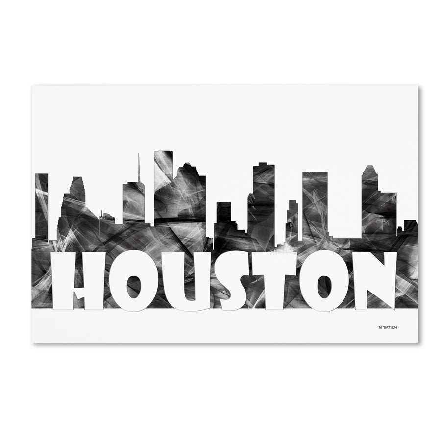 Marlene Watson Houston Texas Skyline BG-2 Canvas Art 16 x 24 Image 1