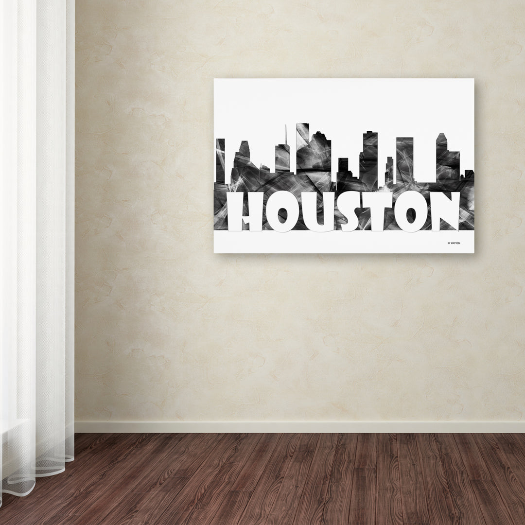 Marlene Watson Houston Texas Skyline BG-2 Canvas Art 16 x 24 Image 3