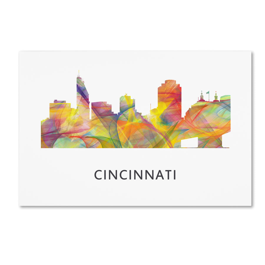 Marlene Watson Cincinnati Ohio Skyline WB-1 Canvas Art 16 x 24 Image 1