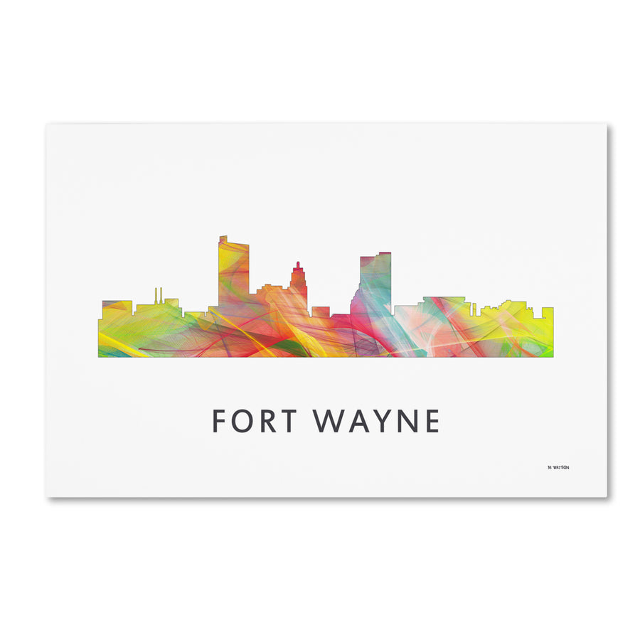 Marlene Watson Fort Wayne Indiana Skyline WB-1 Canvas Art 16 x 24 Image 1