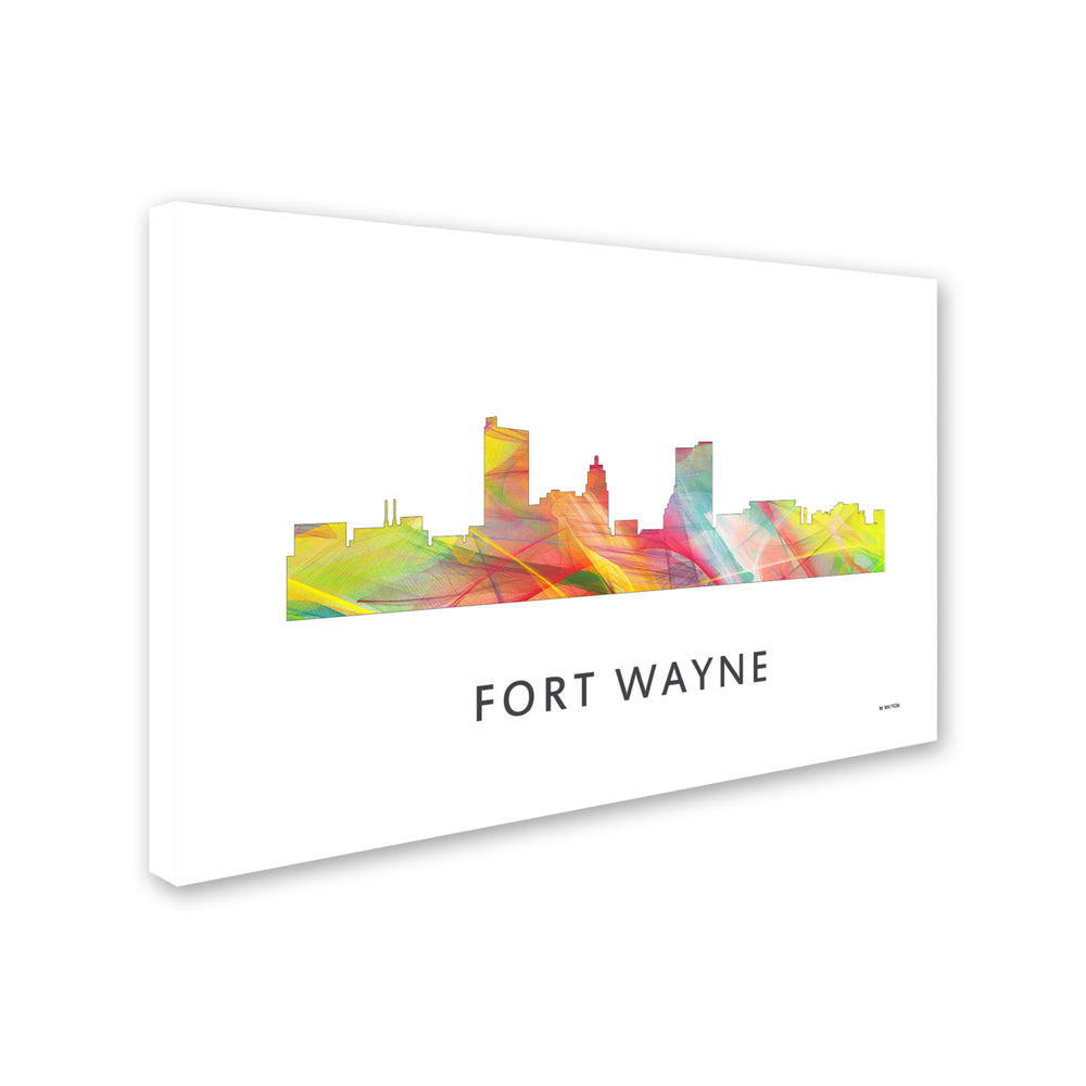 Marlene Watson Fort Wayne Indiana Skyline WB-1 Canvas Art 16 x 24 Image 2