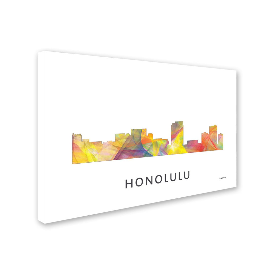 Marlene Watson Honolulu Hawaii Skyline WB-1 Canvas Art 16 x 24 Image 2