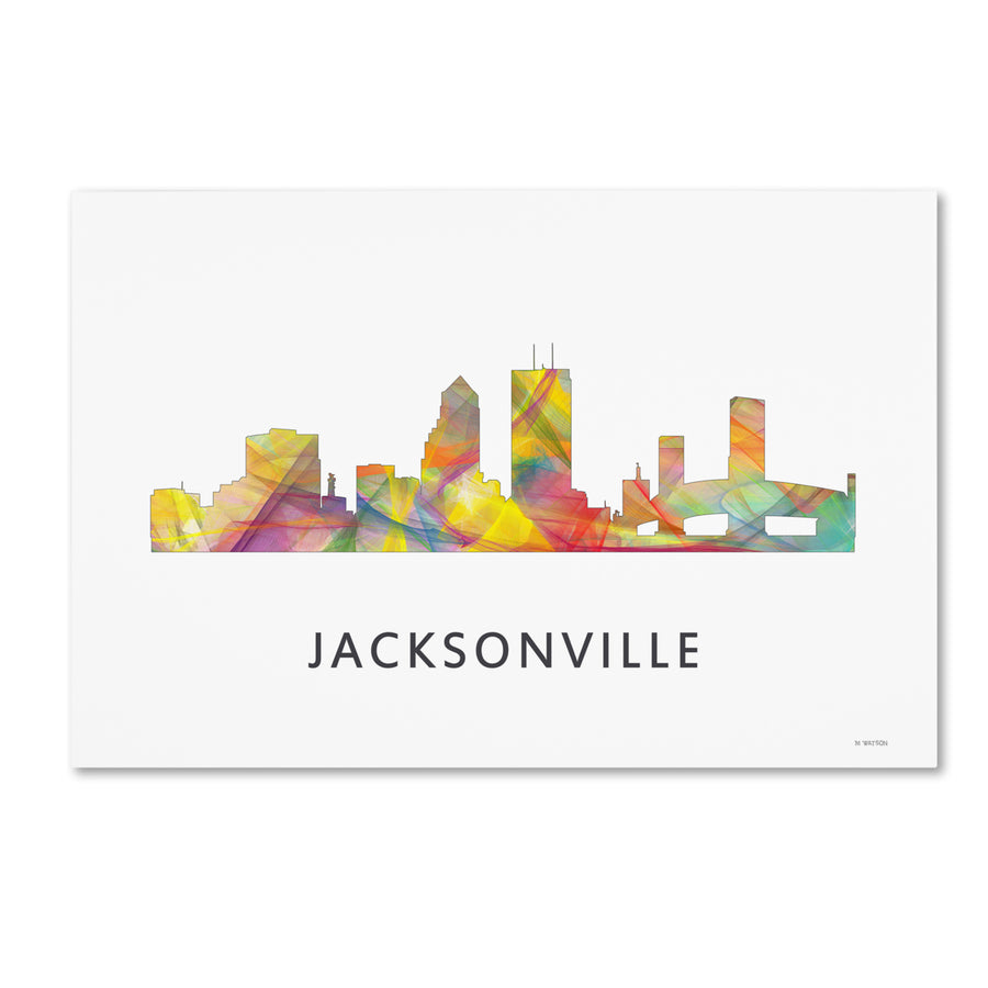 Marlene Watson Jacksonville Florida Skyline WB-1 Canvas Art 16 x 24 Image 1