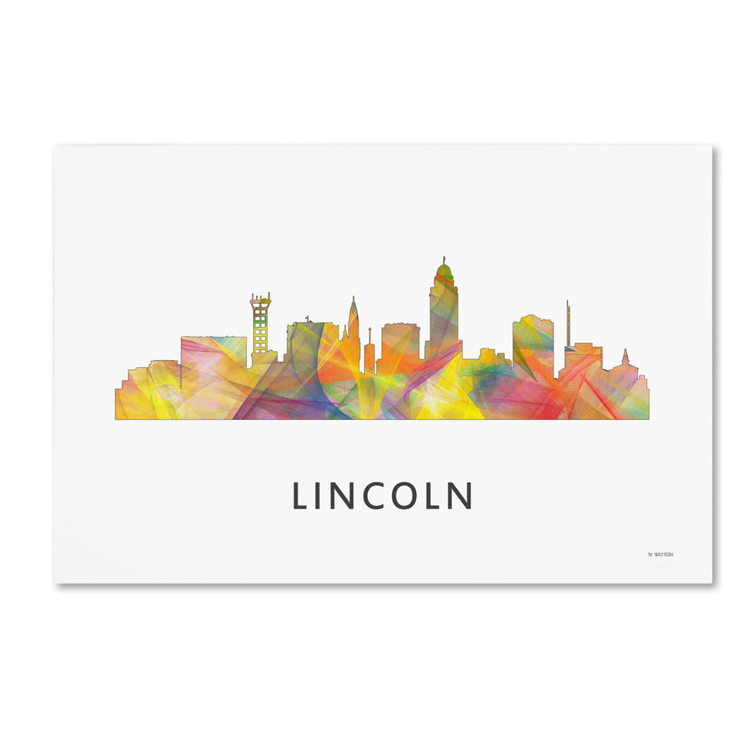 Marlene Watson Lincoln Nebraska Skyline WB-1 Canvas Art 16 x 24 Image 1