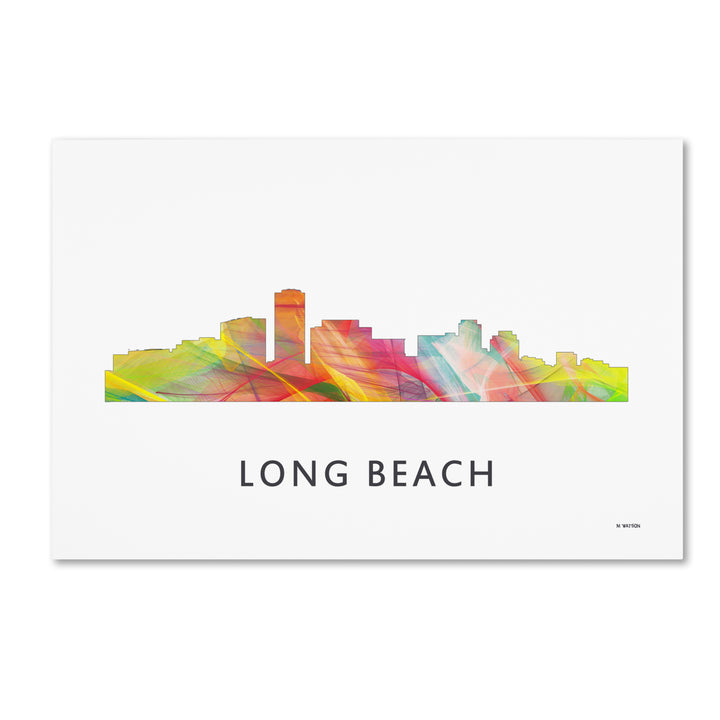 Marlene Watson Long Beach California Skyline WB-1 Canvas Art 16 x 24 Image 1