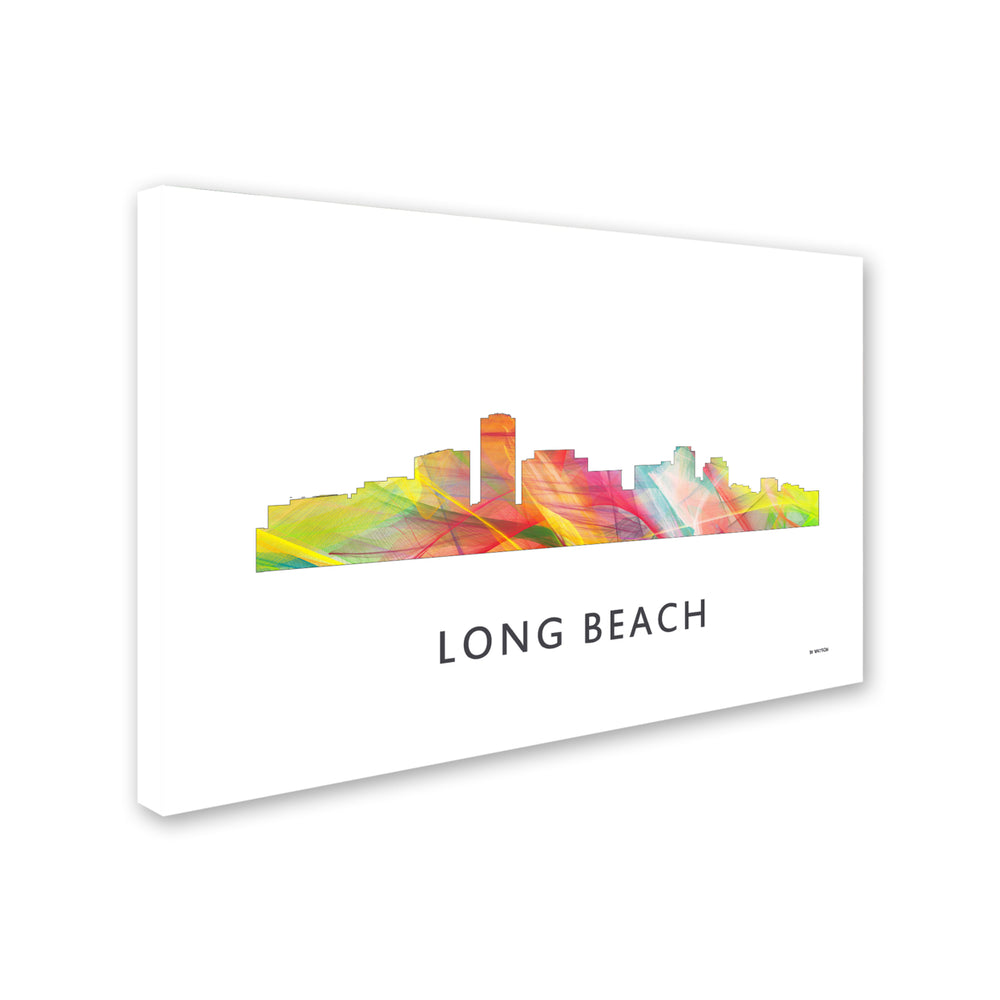 Marlene Watson Long Beach California Skyline WB-1 Canvas Art 16 x 24 Image 2