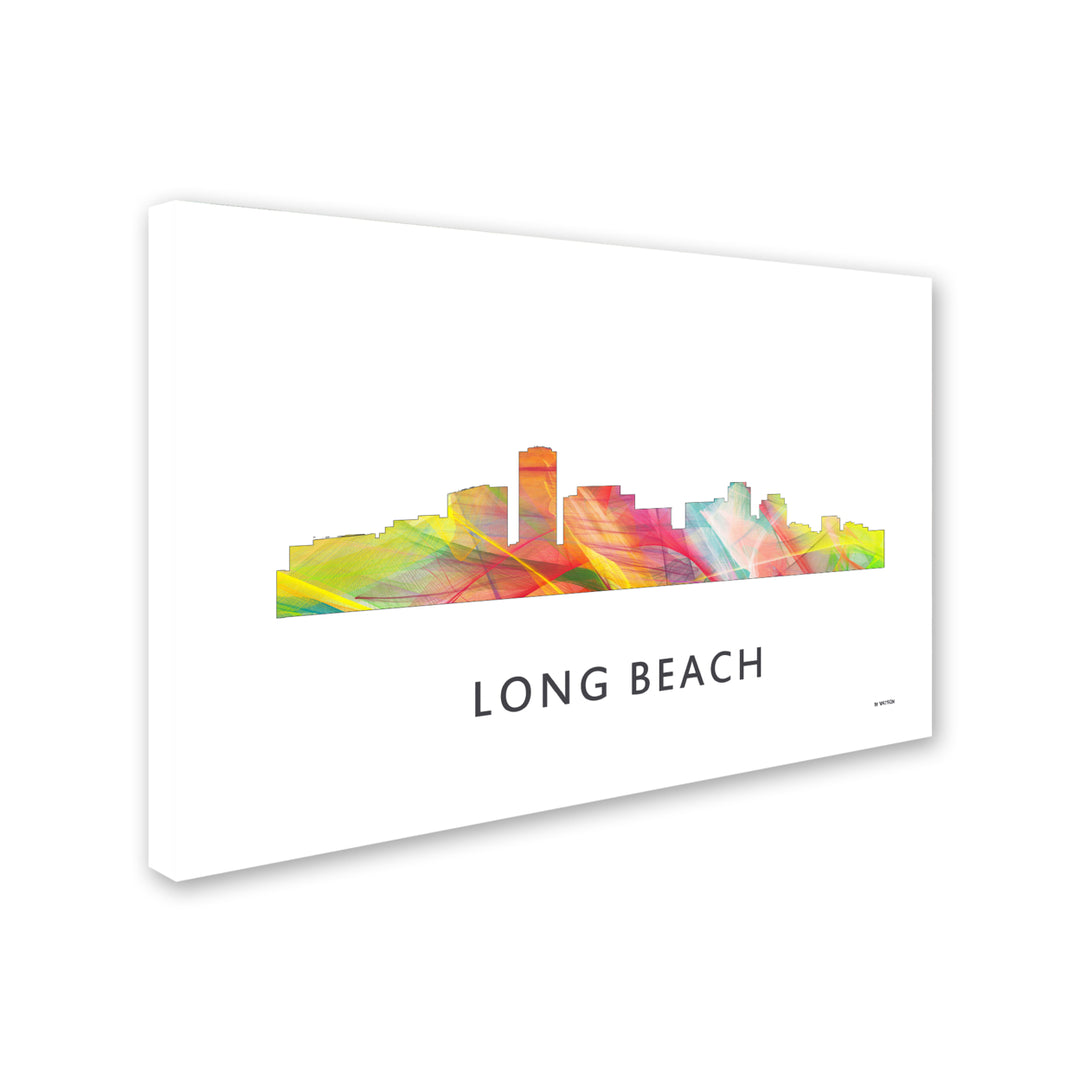 Marlene Watson Long Beach California Skyline WB-1 Canvas Art 16 x 24 Image 2