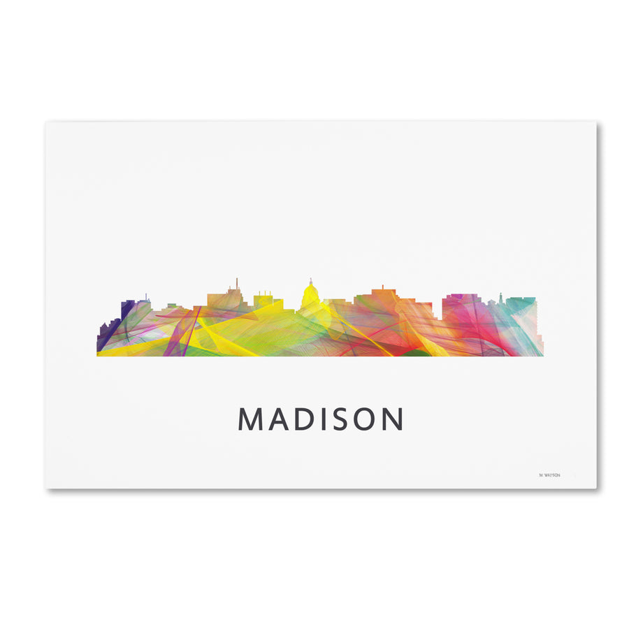 Marlene Watson Madison Wisconsin Skyline WB-1 Canvas Art 16 x 24 Image 1