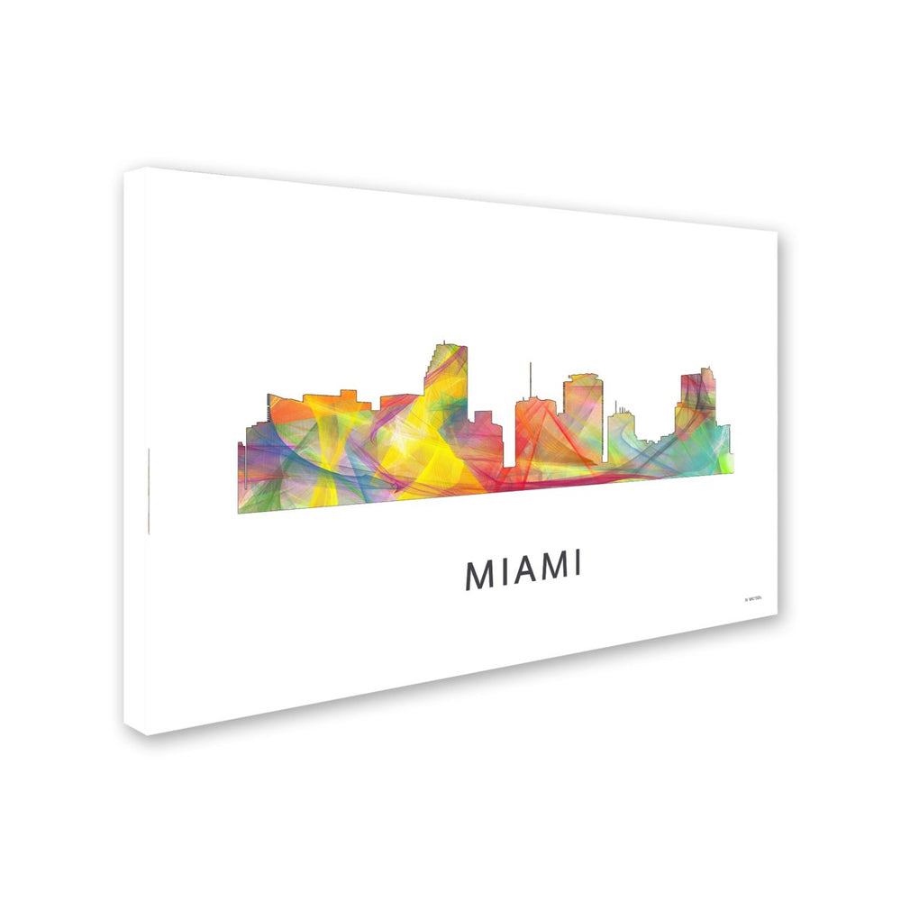 Marlene Watson Miami Florida Skyline WB-1 Canvas Art 16 x 24 Image 2