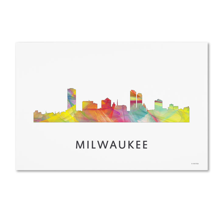 Marlene Watson Milwaukee Wisconsin Skyline WB-1 Canvas Art 16 x 24 Image 1