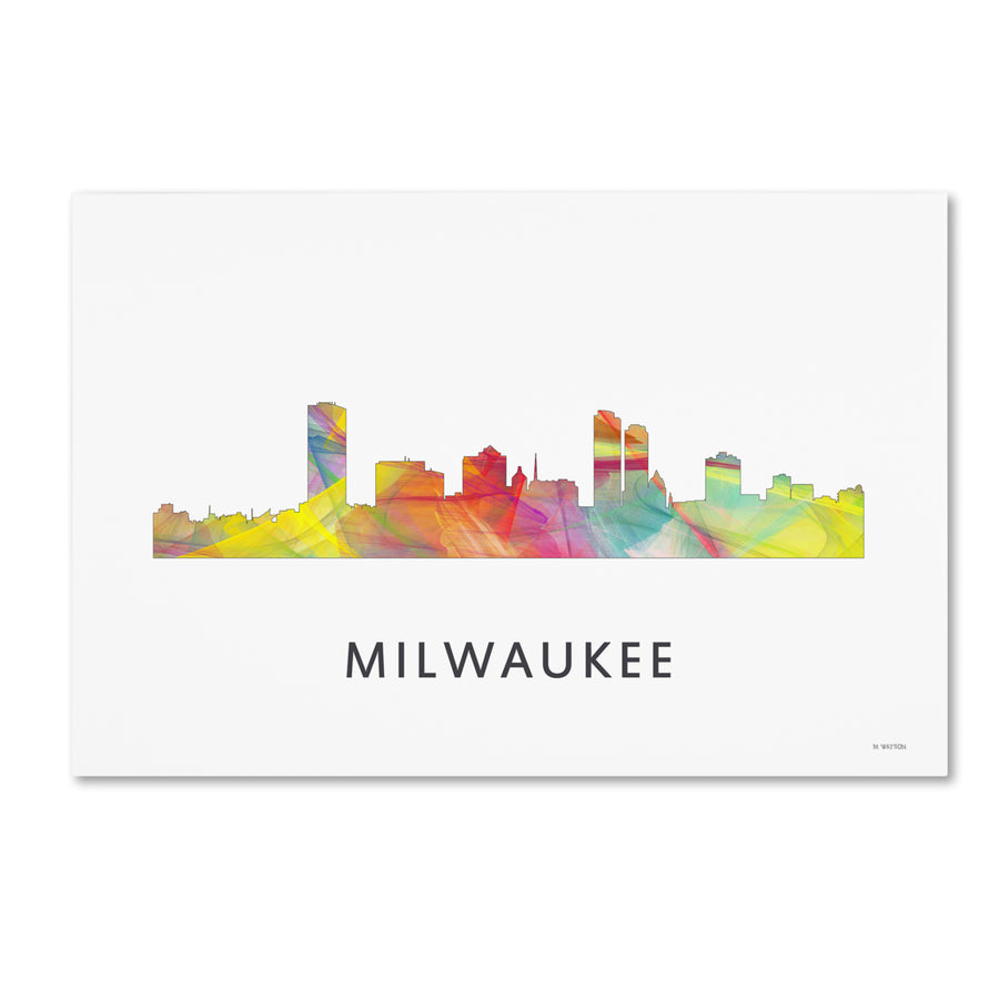 Marlene Watson Milwaukee Wisconsin Skyline WB-1 Canvas Art 16 x 24 Image 1