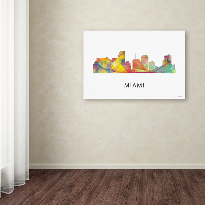 Marlene Watson Miami Florida Skyline WB-1 Canvas Art 16 x 24 Image 3