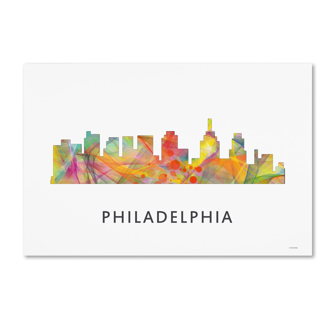 Marlene Watson Philadelphia Skyline WB-1 Canvas Art 16 x 24 Image 1