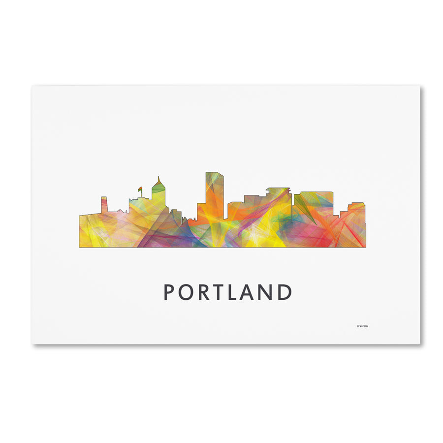 Marlene Watson Portland Oregon Skyline WB-1 Canvas Art 16 x 24 Image 1