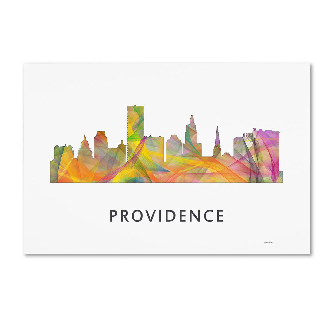 Marlene Watson Providence Rhode Island Skyline WB-1 Canvas Art 16 x 24 Image 1