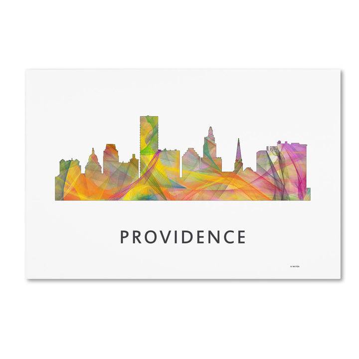 Marlene Watson Providence Rhode Island Skyline WB-1 Canvas Art 16 x 24 Image 1