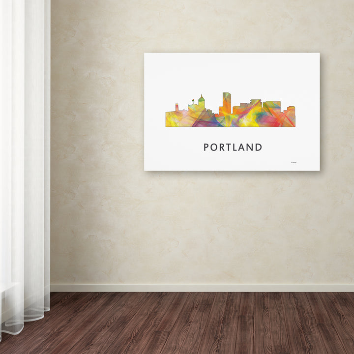 Marlene Watson Portland Oregon Skyline WB-1 Canvas Art 16 x 24 Image 3