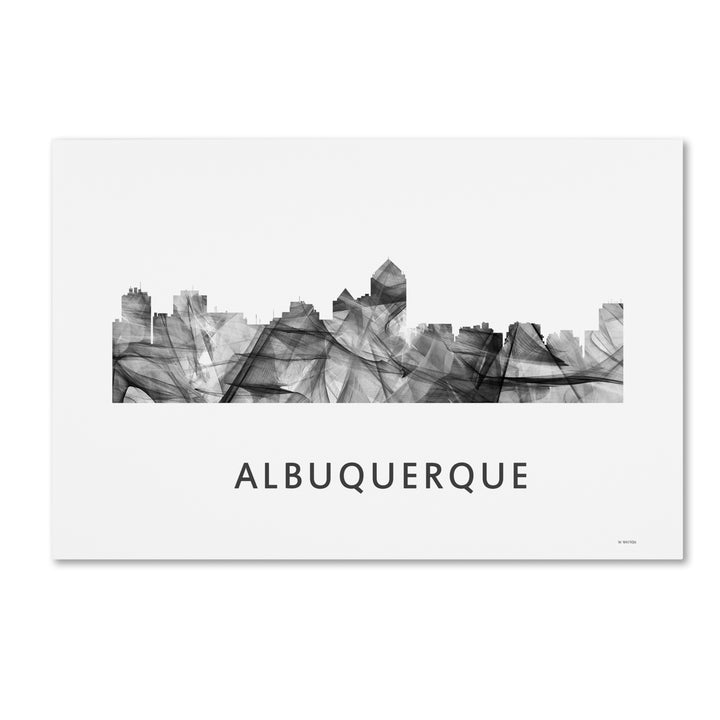 Marlene Watson Albuquerque Mexico Skyline WB-BW Canvas Art 16 x 24 Image 1