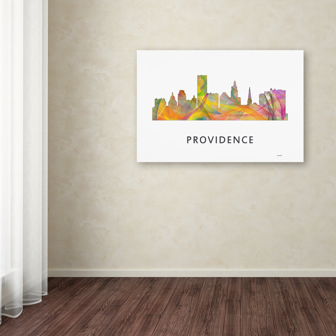 Marlene Watson Providence Rhode Island Skyline WB-1 Canvas Art 16 x 24 Image 3