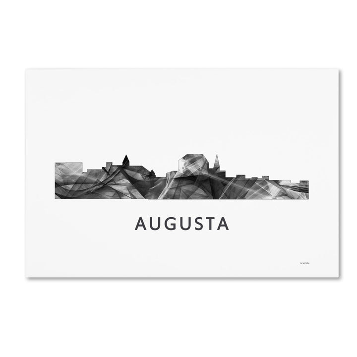 Marlene Watson Augusta Georgia Skyline WB-BW Canvas Art 16 x 24 Image 1