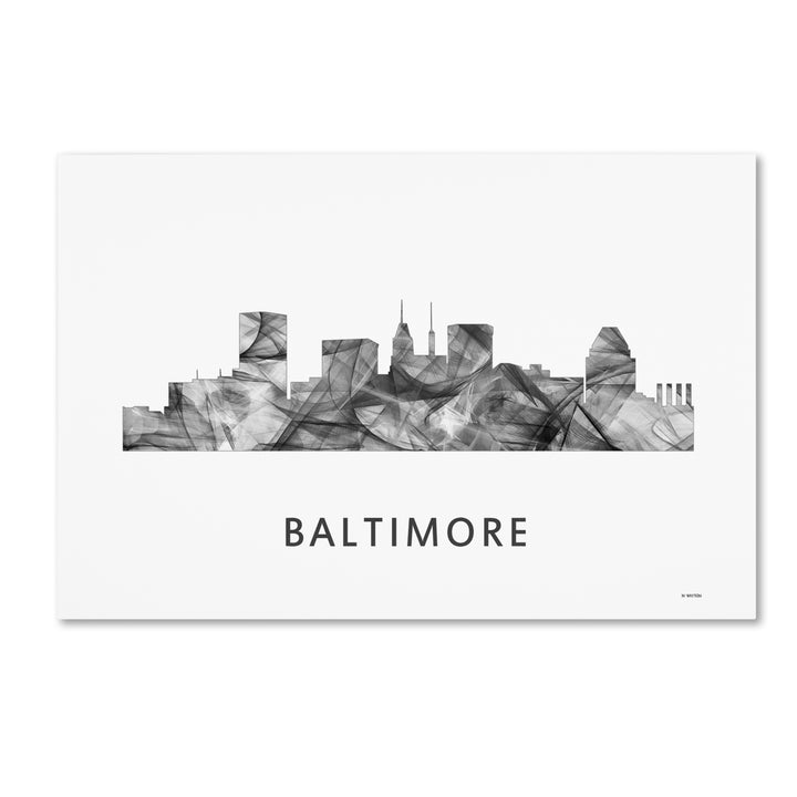 Marlene Watson Baltimore Maryland Skyline WB-BW Canvas Art 16 x 24 Image 1