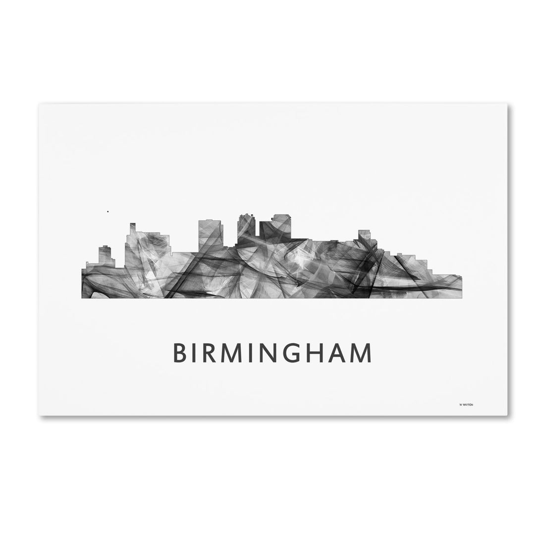 Marlene Watson Birmingham Alabama Skyline WB-BW Canvas Art 16 x 24 Image 1