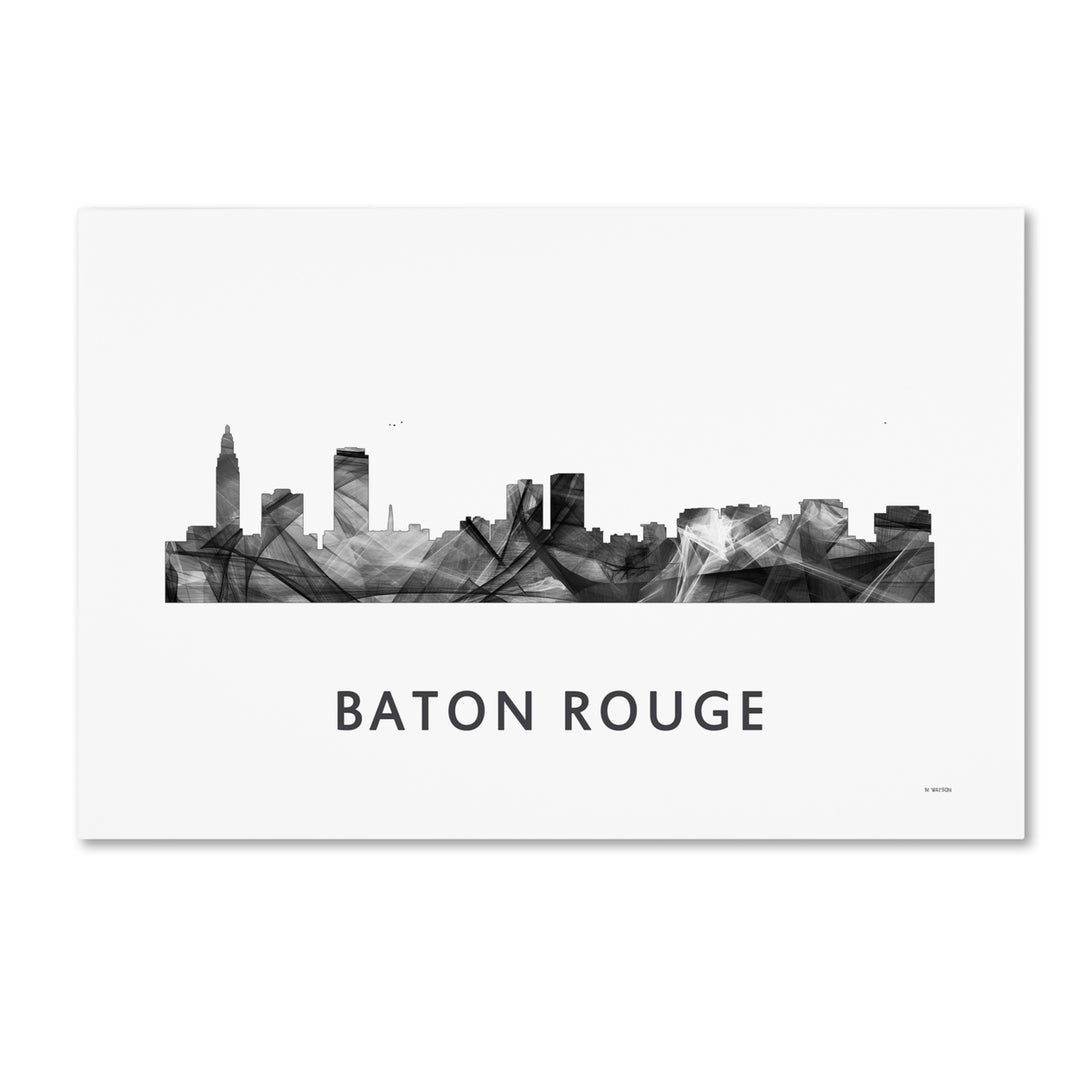 Marlene Watson Baton Rouge Louisiana Skyline WB-BW Canvas Art 16 x 24 Image 1