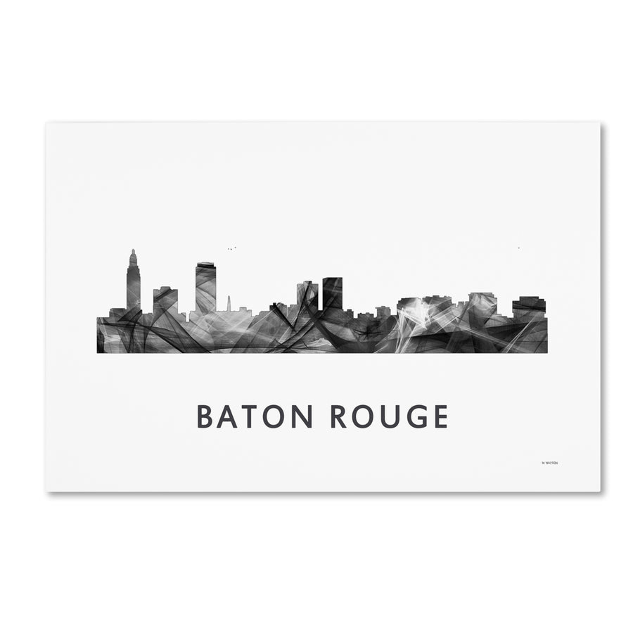 Marlene Watson Baton Rouge Louisiana Skyline WB-BW Canvas Art 16 x 24 Image 1