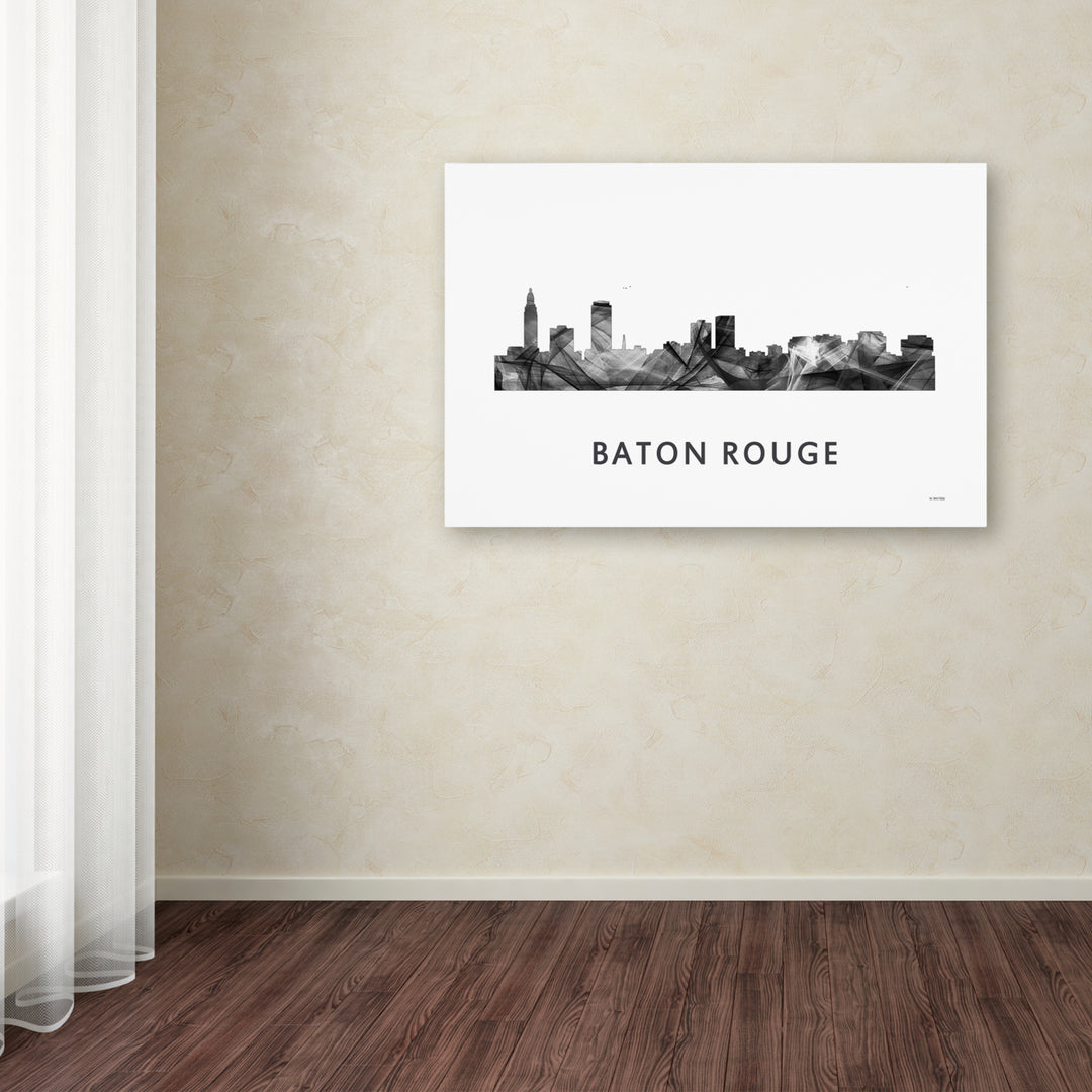 Marlene Watson Baton Rouge Louisiana Skyline WB-BW Canvas Art 16 x 24 Image 3