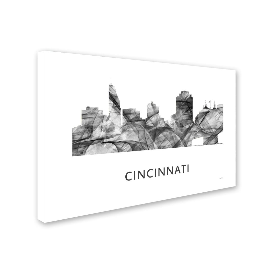 Marlene Watson Cincinnati Ohio Skyline WB-BW Canvas Art 16 x 24 Image 2