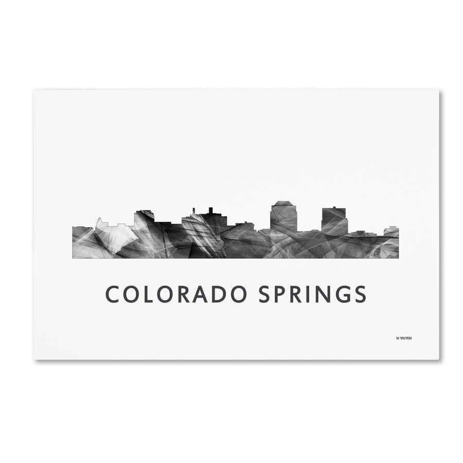Marlene Watson Colorado Springs CO Skyline WB-BW Canvas Art 16 x 24 Image 1