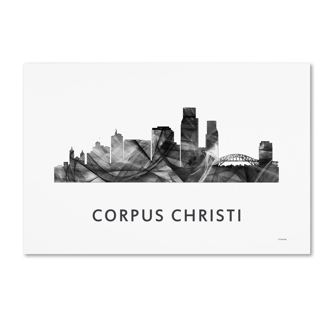 Marlene Watson Corpus Christi Texas Skyline WB-BW Canvas Art 16 x 24 Image 1